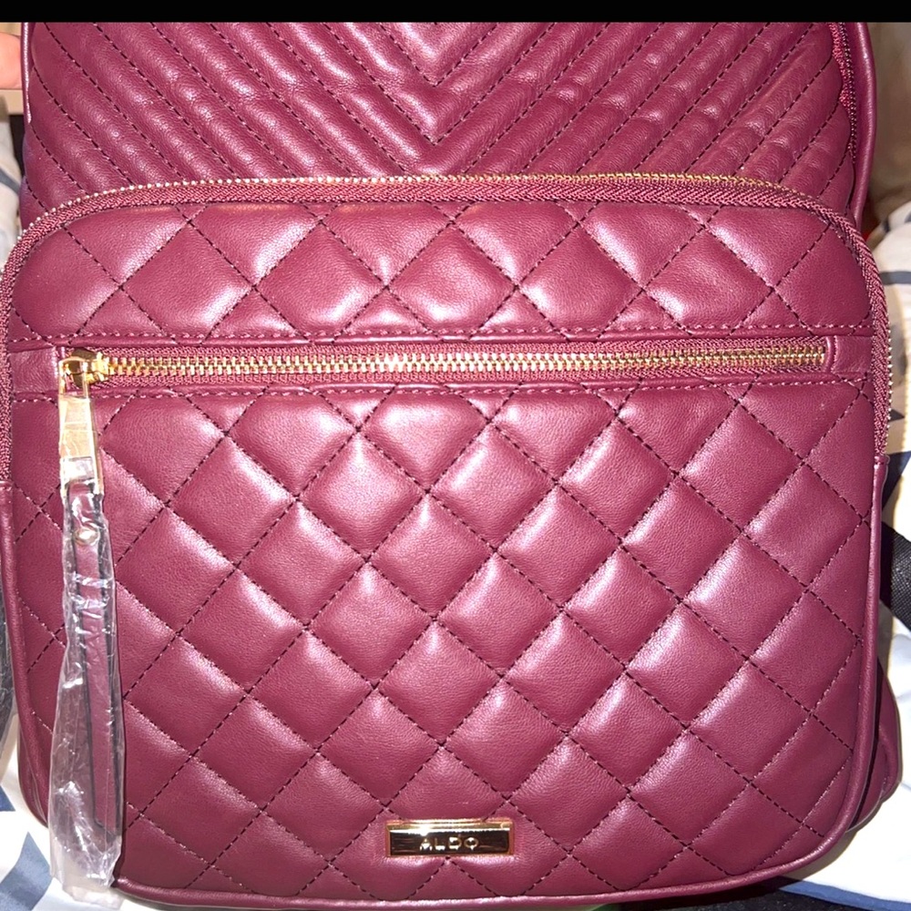 Cute burgundy aldo backpack (new) 3 compartments leather